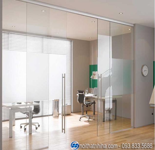 Cửa lùa kính cường lực ray treo