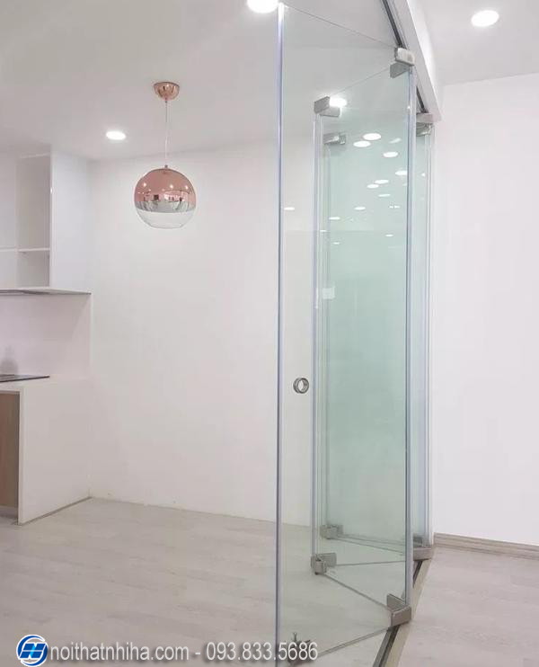 Cửa lùa kính cường lực ray treo