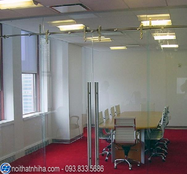 Cửa lùa kính cường lực ray treo