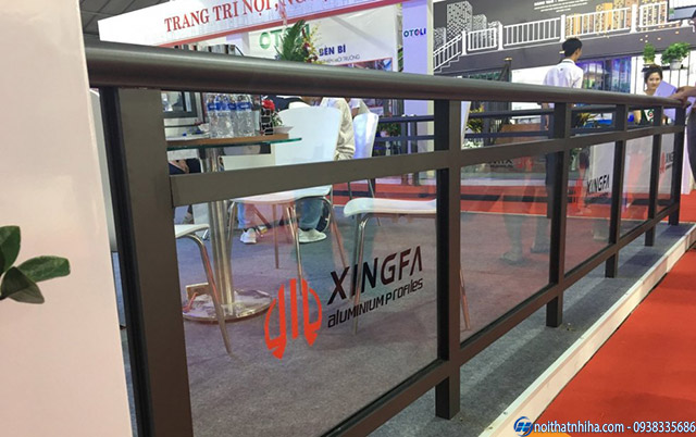 Mẫu lan can kính nhôm Xingfa chính hãng nhập khẩu