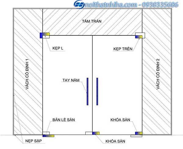 Cấu tạo cửa thủy lực 2 cánh