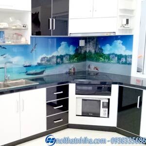 Tranh kính 3D ốp bếp