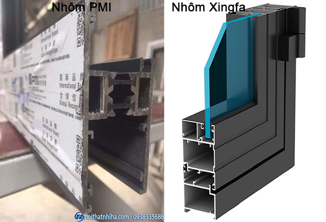 So sánh cửa nhôm PMI và cửa nhôm Xingfa