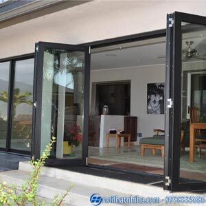 Cửa xếp trượt 4 cánh nhôm Xingfa