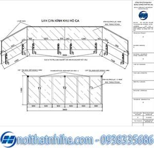 Bản vẽ lan can kính
