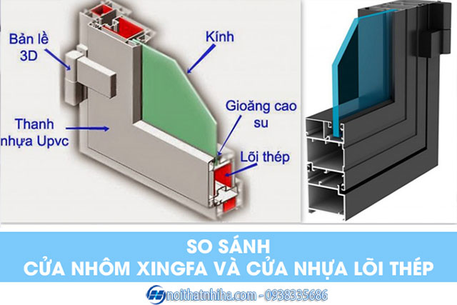 So sánh cửa nhựa lõi thép và cửa nhôm Xingfa