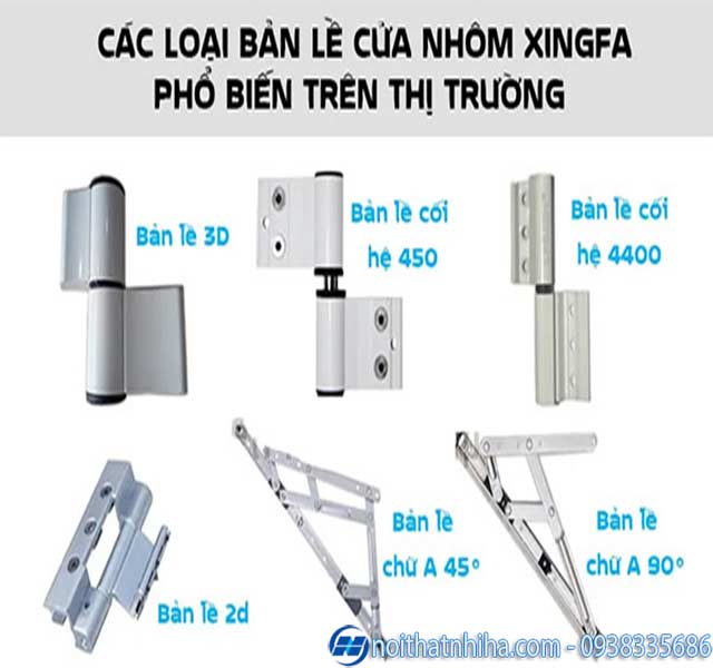 Bản lề cửa nhôm kính