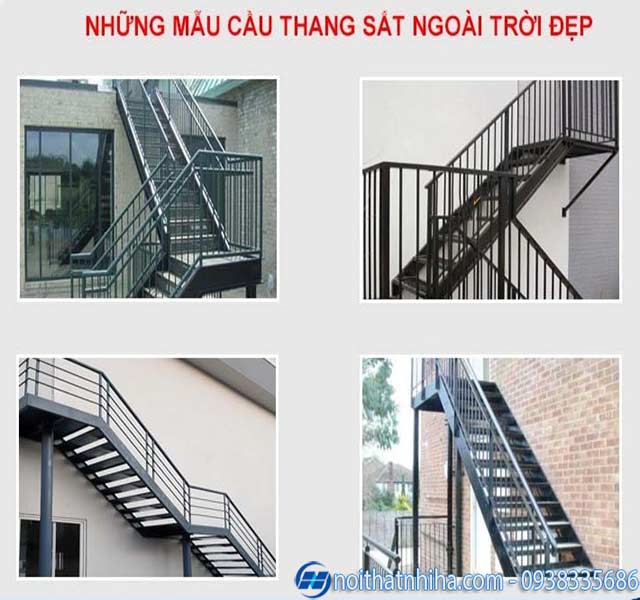 Cầu thang sắt ngoài trời