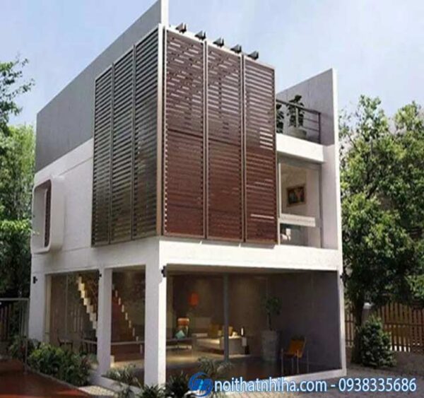 Mẫu lam che nắng mặt tiền nhà phố đẹp, chắn nắng hiệu quả