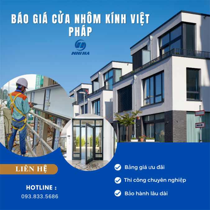 Báo giá cửa nhôm kính Việt Pháp giá rẻ