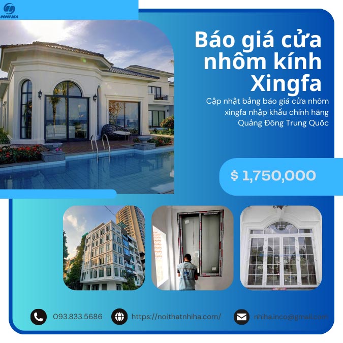 Báo giá cửa nhôm kính Xingfa cao cấp nhập khẩu Quảng Đông