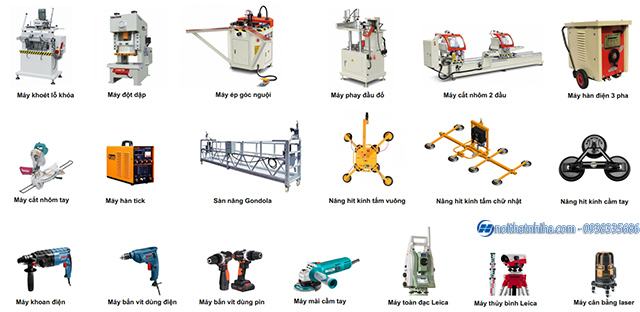 Hệ thống máy làm cửa nhôm Xingfa đầy đủ của Nhị Hà