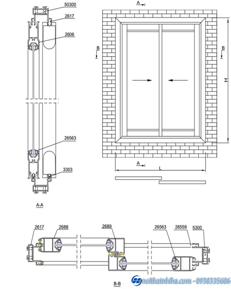 Cửa nhôm Việt Pháp hệ 2600