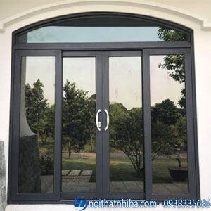 cửa đi mở trượt 4 cánh nhôm xingfa