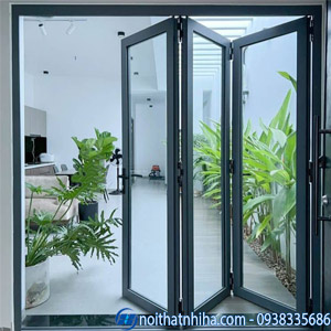 Cửa đi xếp trượt 3 cánh nhôm Xingfa