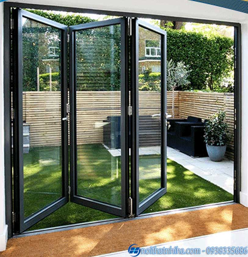 Cửa đi xếp trượt 3 cánh nhôm Xingfa 5 Mẫu cửa đi xếp trượt 3 cánh nhôm Xingfa hệ 63