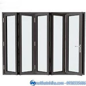 Cửa đi xếp trượt 5 cánh nhôm Xingfa